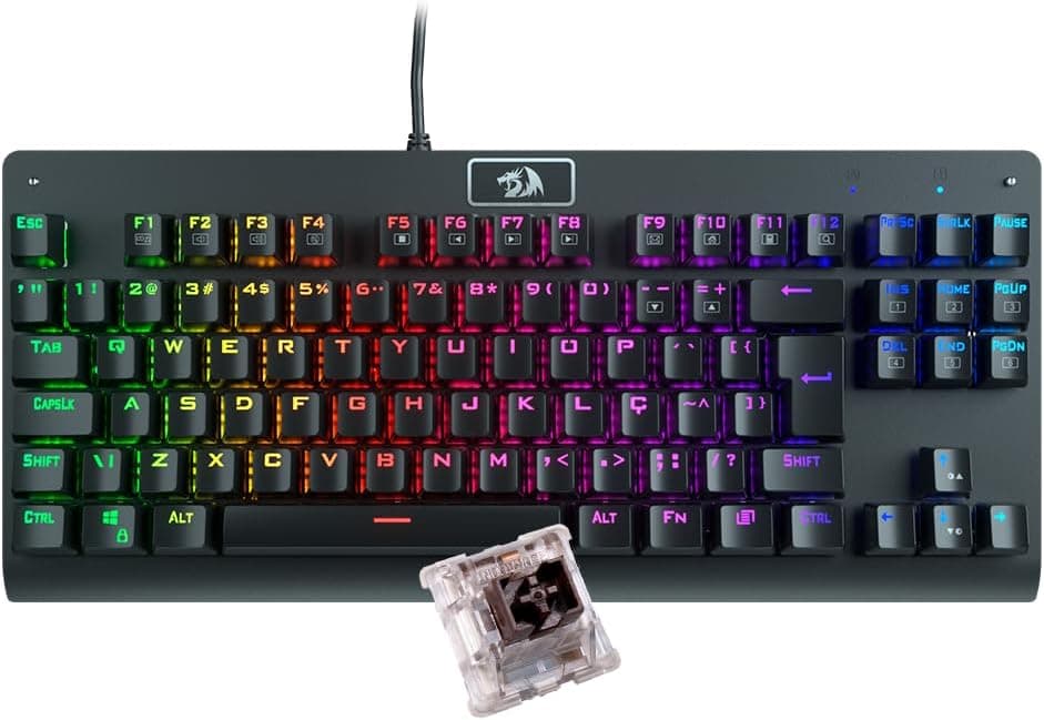 Teclado Mecânico Redragon Dark Avenger K568R TKL ABNT2 Preto